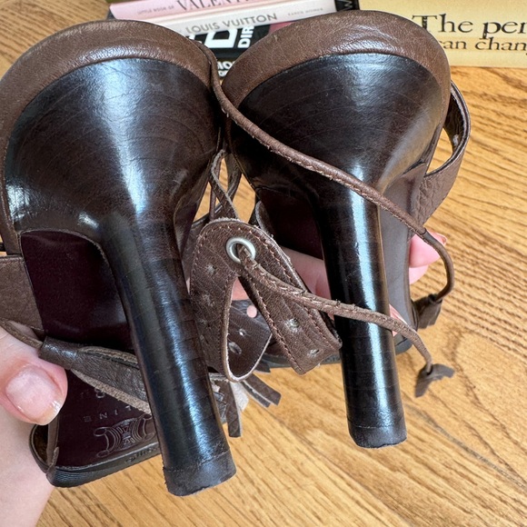 Celine Brown Leather Sandals - Size 39 made in Italy - Picture 11 of 13
